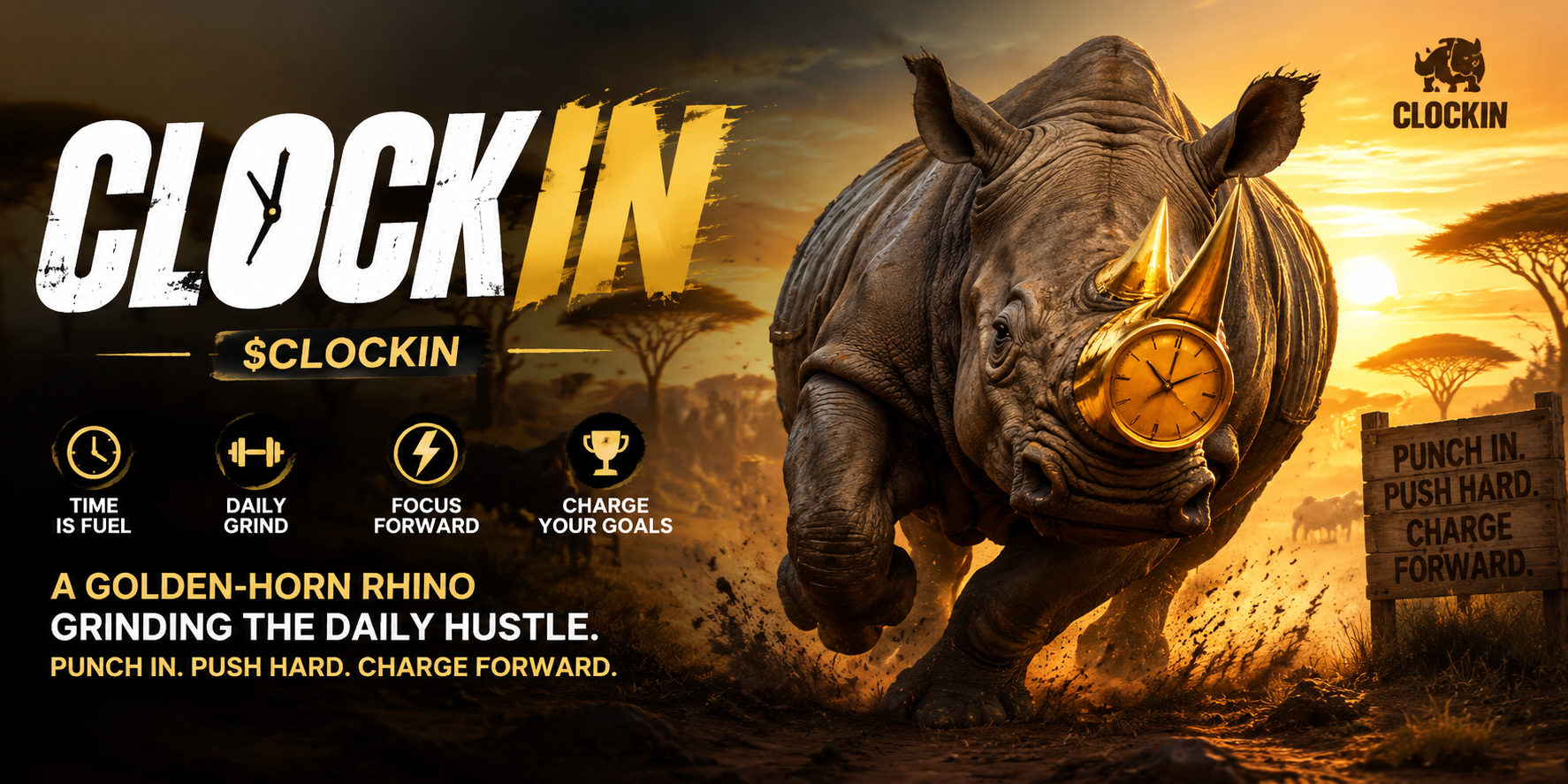 ClockIn savanna charge banner